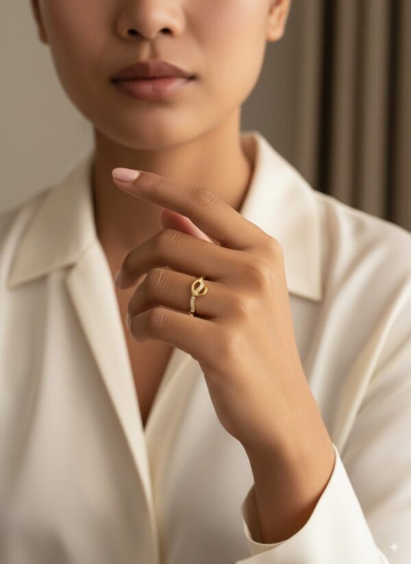 Elegant Infinity Twist Ring – 18K Gold Plated, Anti-Tarnish Stainless Steel - Image 3