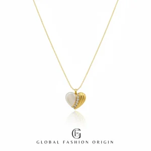 Eterna Heart Pearl Necklace – 18K Gold Plated