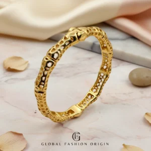 Aurora 18K Gold Plated Textured Mesh Bangle