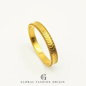 18K Gold Plated Chevron Anti-Tarnish Bangle